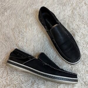 Samuele Laurenzini‎ Mens Italian Black Leather Slip On Loafer Size 10.5